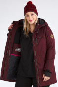 Купить Куртка парка зимняя женская большого размера бордового цвета 19491Bo, фото 2