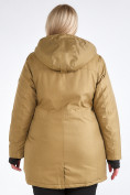 Купить Куртка парка зимняя женская большого размера горчичного цвета 19491G, фото 7