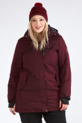 Купить Куртка парка зимняя женская большого размера бордового цвета 19491Bo, фото 8