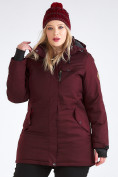 Купить Куртка парка зимняя женская большого размера бордового цвета 19491Bo, фото 10