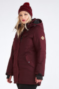 Купить Куртка парка зимняя женская большого размера бордового цвета 19491Bo, фото 11
