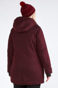 Купить Куртка парка зимняя женская большого размера бордового цвета 19491Bo, фото 12
