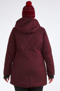 Купить Куртка парка зимняя женская большого размера бордового цвета 19491Bo, фото 13