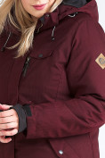 Купить Куртка парка зимняя женская большого размера бордового цвета 19491Bo, фото 16