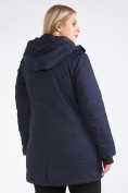 Купить Куртка парка зимняя женская большого размера темно-синего цвета 19491TS, фото 6