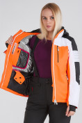 Купить Женская зимняя горнолыжная куртка оранжевого цвета 19601O, фото 5