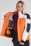 Купить Женский зимний горнолыжный костюм оранжевого цвета 019601O, фото 9