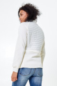 Купить Молодежная стеганная куртка женская белого цвета 1960Bl, фото 3