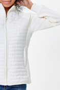 Купить Молодежная стеганная куртка женская белого цвета 1960Bl, фото 4