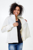 Купить Молодежная стеганная куртка женская белого цвета 1960Bl, фото 5