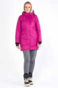 Купить Куртка парка зимняя женская малинового цвета 19621M