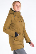 Купить Куртка парка зимняя женская горчичного цвета 19621G, фото 3
