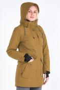 Купить Куртка парка зимняя женская горчичного цвета 19621G, фото 7