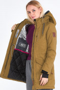 Купить Куртка парка зимняя женская горчичного цвета 19621G, фото 9