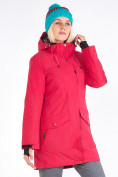 Купить Куртка парка зимняя женская малинового цвета 19622M, фото 2