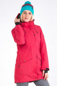 Купить Куртка парка зимняя женская малинового цвета 19622M, фото 3