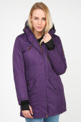 Купить Куртка парка зимняя женская фиолетового цвета 1963F, фото 2