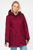 Купить Куртка парка зимняя женская бордового цвета 1963Bo, фото 2