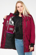 Купить Куртка парка зимняя женская бордового цвета 1963Bo, фото 9