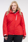 Купить Куртка горнолыжная женская большого размера красного цвета 21982Kr, фото 4