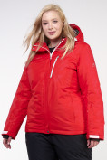 Купить Куртка горнолыжная женская большого размера красного цвета 21982Kr, фото 2