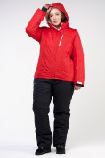 Купить Костюм горнолыжный женский большого размера красного цвета 021982Kr, фото 3