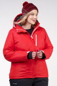 Купить Куртка горнолыжная женская большого размера красного цвета 21982Kr