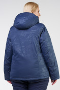Купить Костюм горнолыжный женский большого размера темно-синего цвета 021982TS, фото 11