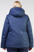 Купить Куртка горнолыжная женская большого размера темно-синего цвета 21982TS, фото 10