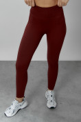Купить Спортивный костюм для фитнеса женский бордового цвета 20006Bo, фото 15