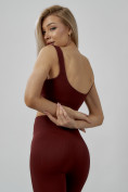 Купить Спортивный костюм для фитнеса женский бордового цвета 20006Bo, фото 19