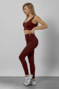Купить Спортивный костюм для фитнеса женский бордового цвета 20006Bo, фото 2