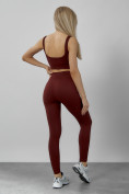 Купить Спортивный костюм для фитнеса женский бордового цвета 20006Bo, фото 5