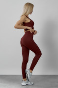 Купить Спортивный костюм для фитнеса женский бордового цвета 20006Bo, фото 7