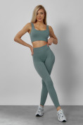 Купить Спортивный костюм для фитнеса женский бирюзового цвета 20006Br, фото 2