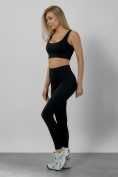 Купить Спортивный костюм для фитнеса женский черного цвета 20006Ch, фото 3