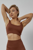 Купить Спортивный костюм для фитнеса женский коричневого цвета 20006K, фото 12