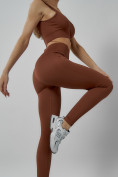 Купить Спортивный костюм для фитнеса женский коричневого цвета 20006K, фото 13