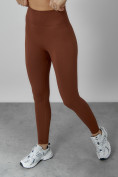 Купить Спортивный костюм для фитнеса женский коричневого цвета 20006K, фото 16