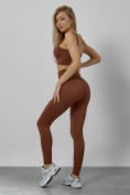 Купить Спортивный костюм для фитнеса женский коричневого цвета 20006K, фото 8