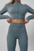 Купить Спортивный костюм для фитнеса женский бирюзового цвета 20007Br, фото 17