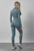 Купить Спортивный костюм для фитнеса женский бирюзового цвета 20007Br, фото 7