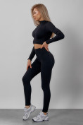 Купить Спортивный костюм для фитнеса женский черного цвета 20007Ch, фото 10