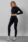 Купить Спортивный костюм для фитнеса женский черного цвета 20007Ch, фото 15