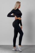 Купить Спортивный костюм для фитнеса женский черного цвета 20007Ch, фото 16