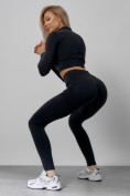 Купить Спортивный костюм для фитнеса женский черного цвета 20007Ch, фото 7