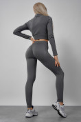 Купить Спортивный костюм для фитнеса женский темно-серого цвета 20007TC, фото 6