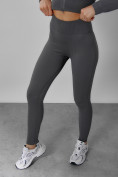 Купить Спортивный костюм для фитнеса женский темно-серого цвета 20007TC, фото 9