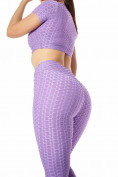 Купить Костюм для фитнеса женский фиолетового цвета 2001F, фото 6