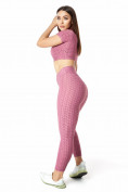 Купить Костюм для фитнеса женский розового цвета 2001R, фото 3